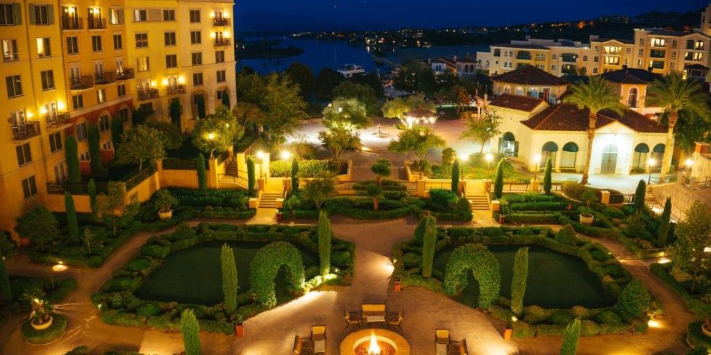 Lake Las Vegas at night